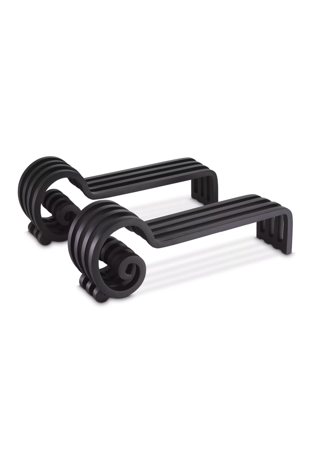 Black Curled Set (2) Andiron Mardor | Eichholtz Miami