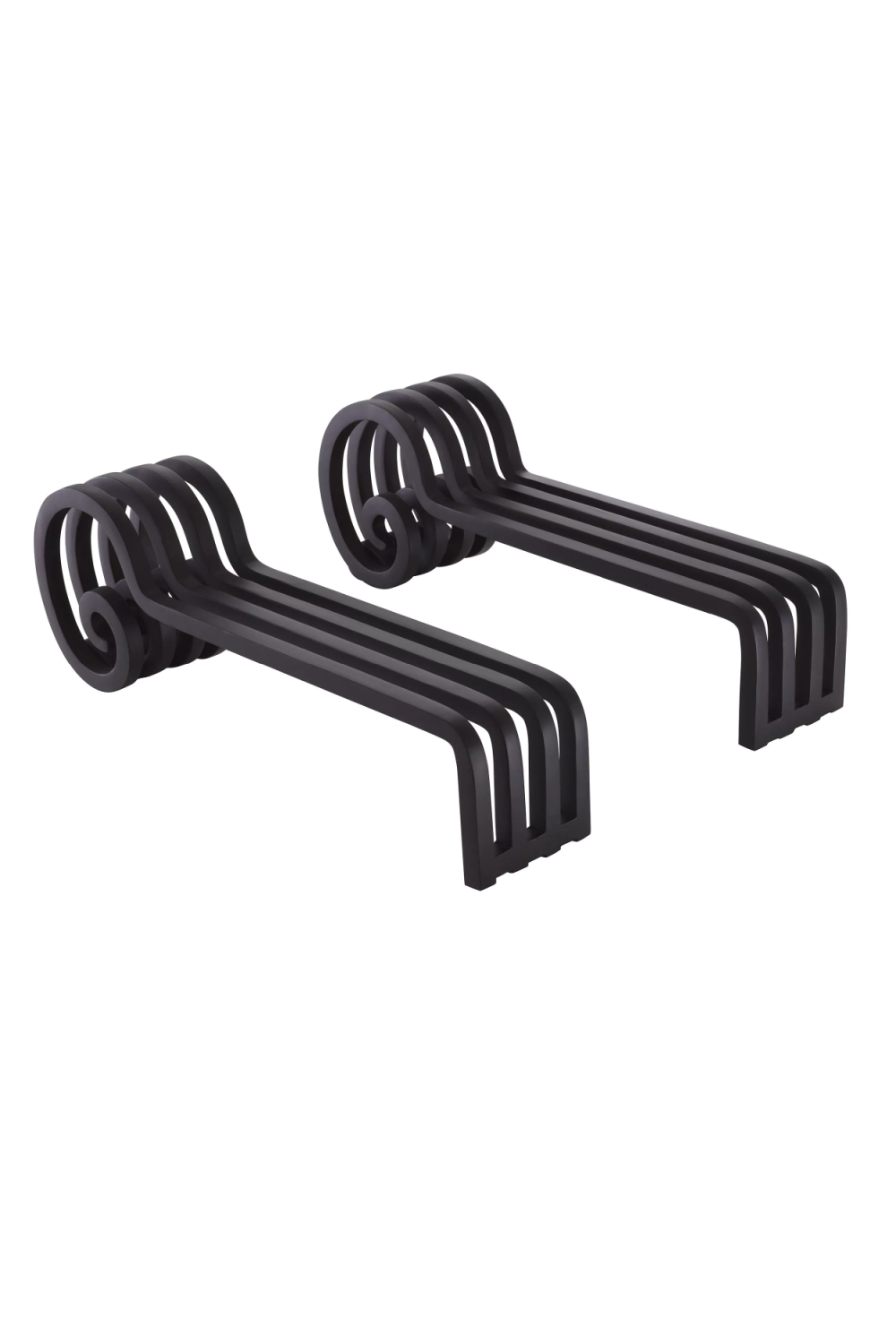 Black Curled Set (2) Andiron Mardor | Eichholtz Miami