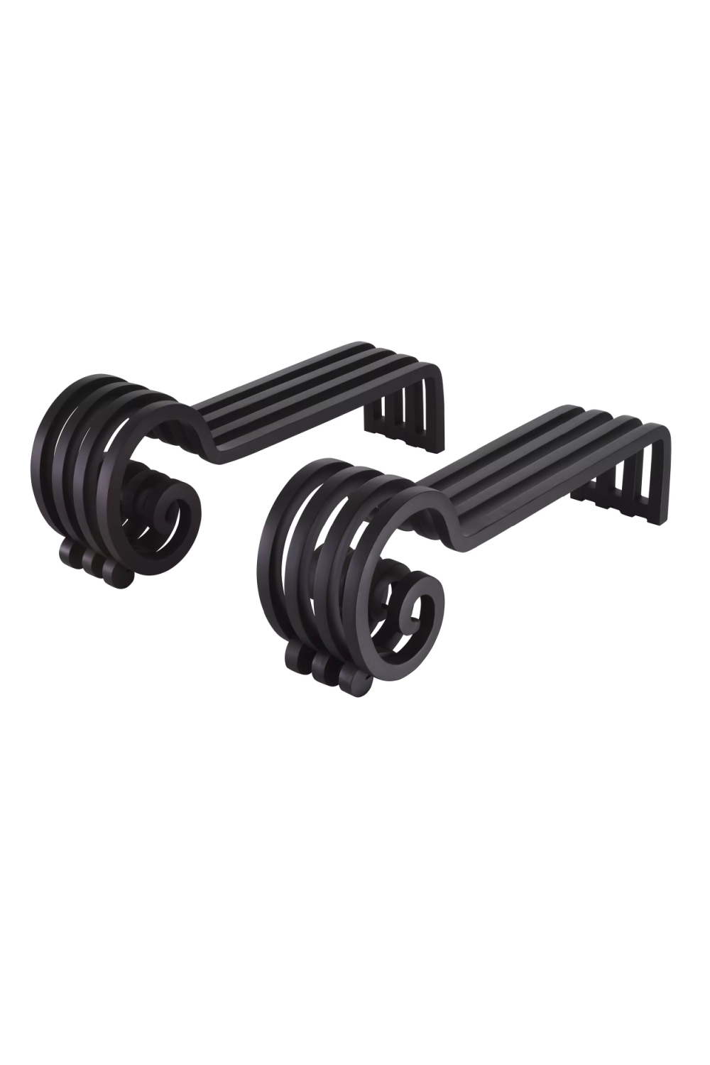 Black Curled Set (2) Andiron Mardor | Eichholtz Miami