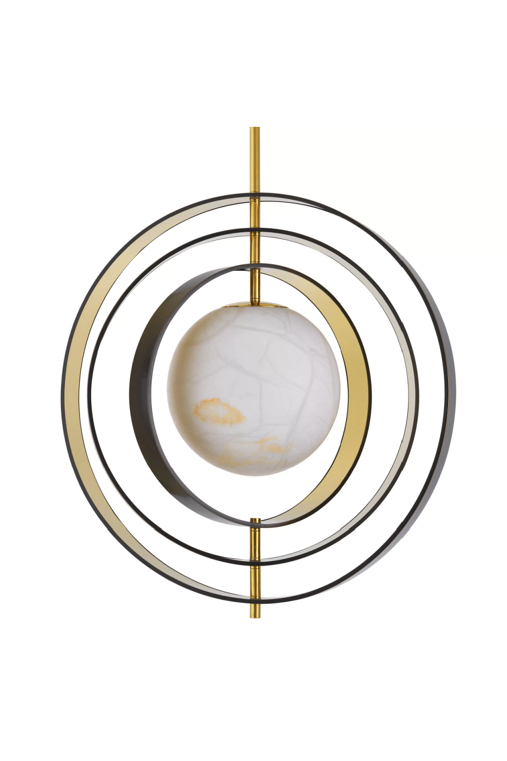 Gold Ringed Alabaster Chandelier Pearl | Eichholtz Miami