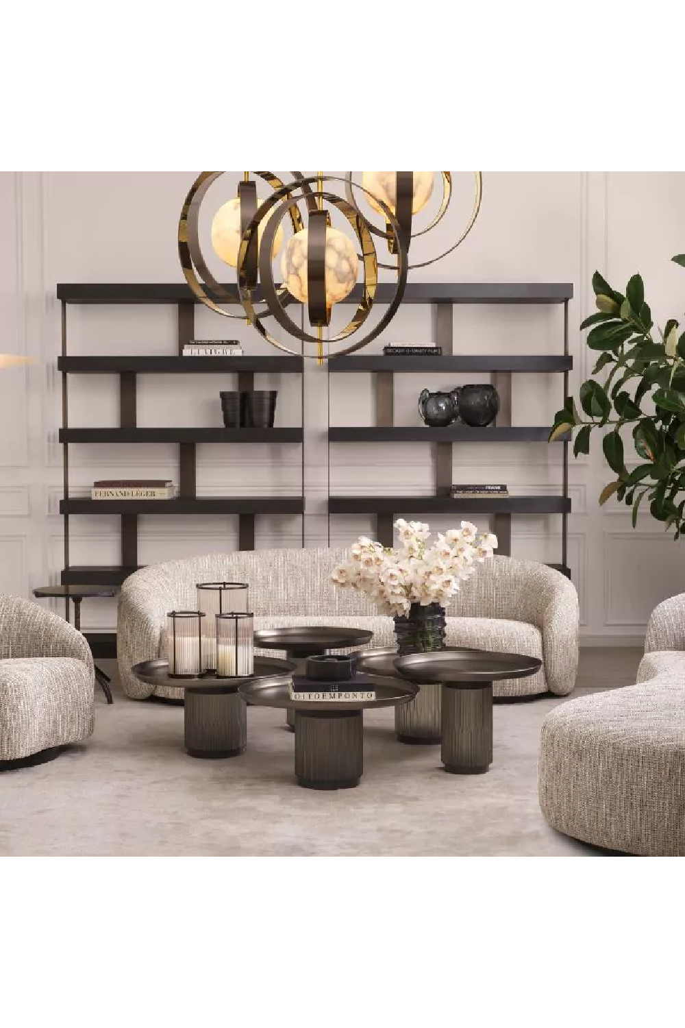 Bronze 5 Shelf Bookcase Dalmar | Eichholtz Miami