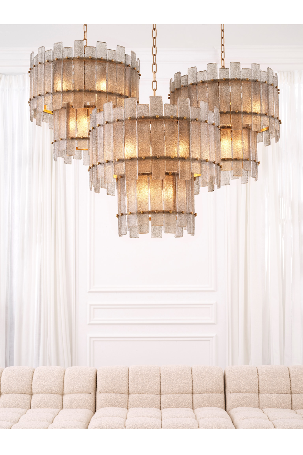 Frosted Hand-Blown Glass Chandelier Caprera | Eichholtz Miami