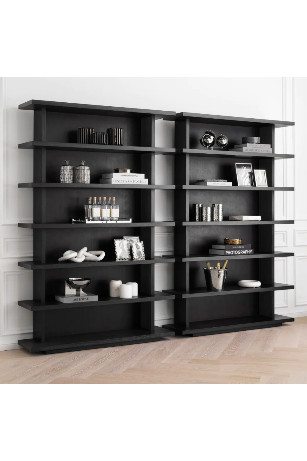 Charcoal Gray Oak Bookcase Malibu | Eichholtz Miami