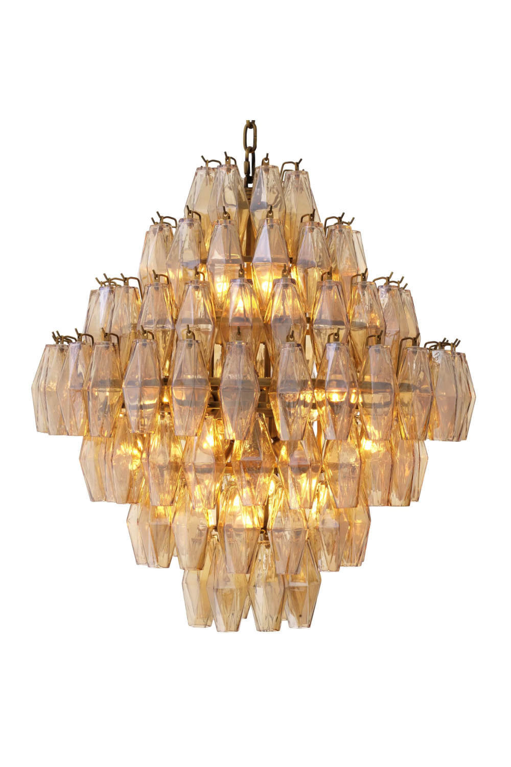 Diamond Amber Glass Chandelier Benini | Eichholtz Miami