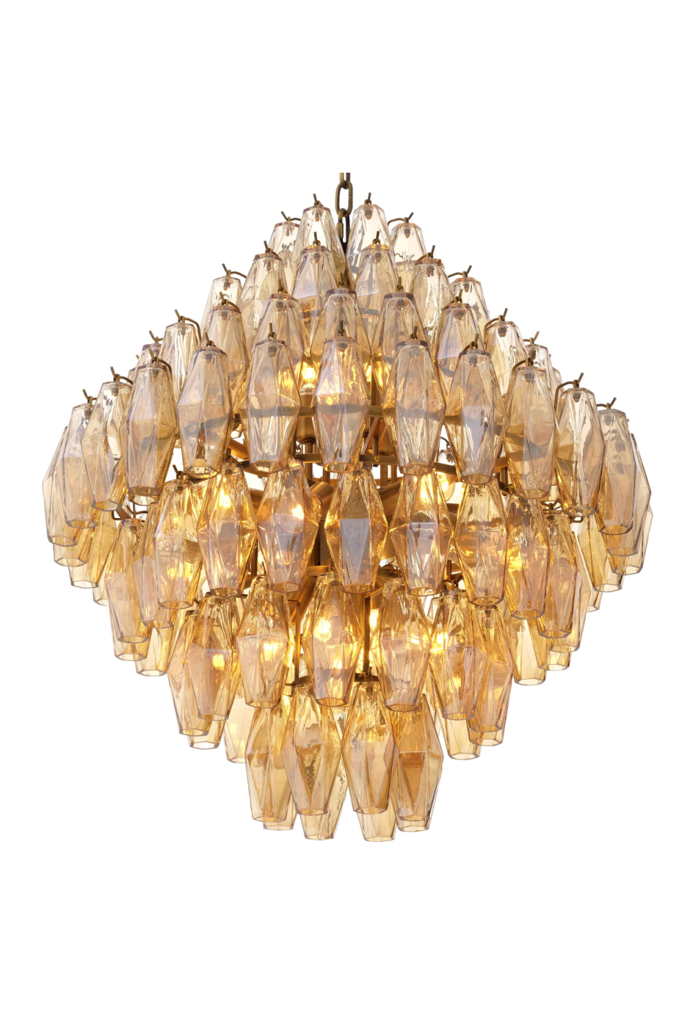Diamond Amber Glass Chandelier Benini | Eichholtz Miami