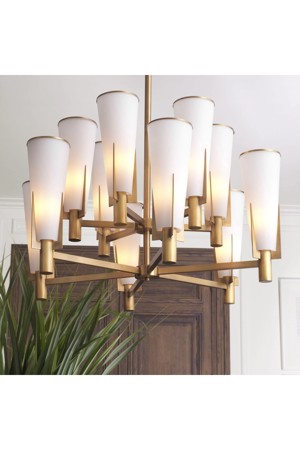 Cone Shade Brass Chandelier Dino | Eichholtz Miami