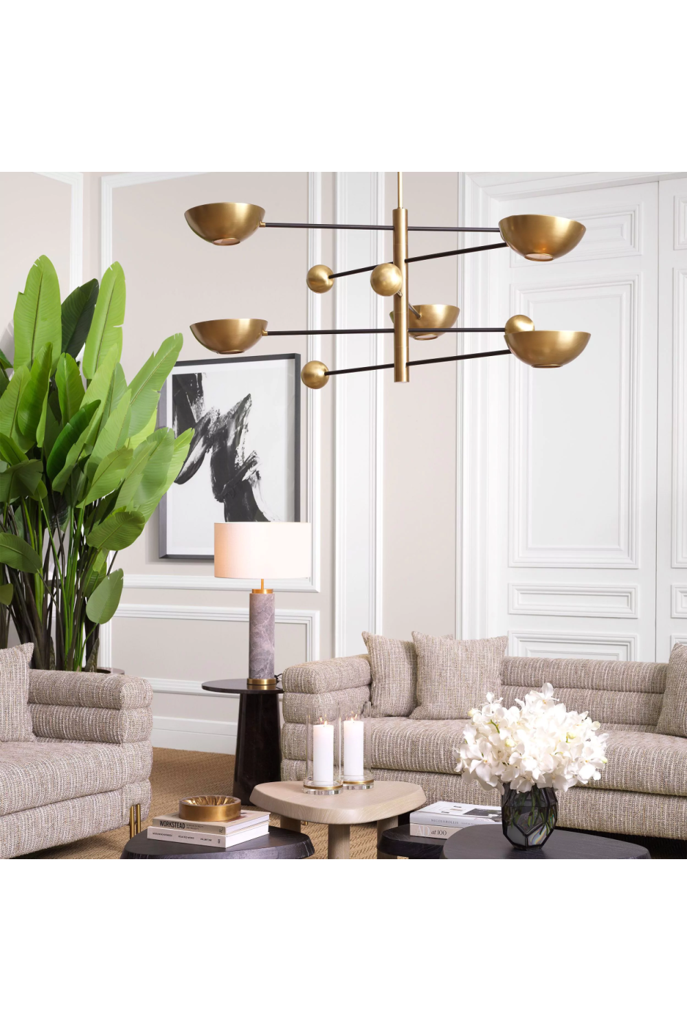 Antique Brass Bowls Chandelier | Eichholtz Salinas | Eichholtz Miami