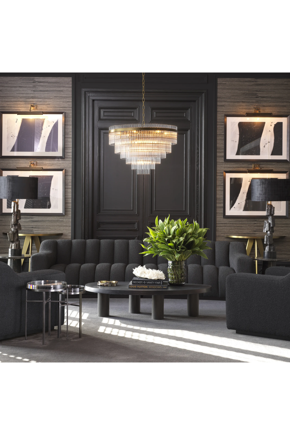 Cascading Glass Rods Chandelier East | Eichholtz Miami