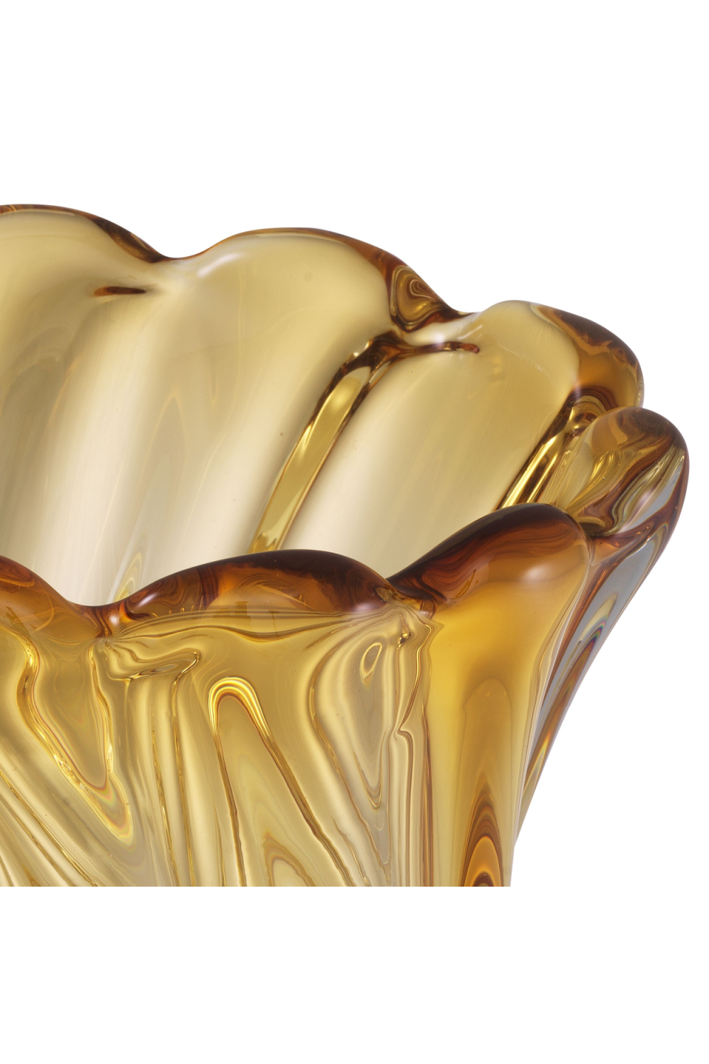 Yellow Swirling Glass Vase Contessa - S | Eichholtz Miami