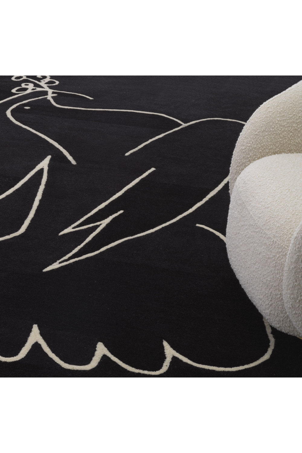 Black Wool Carpet 10' x 13' Piccione | Eichholtz Miami