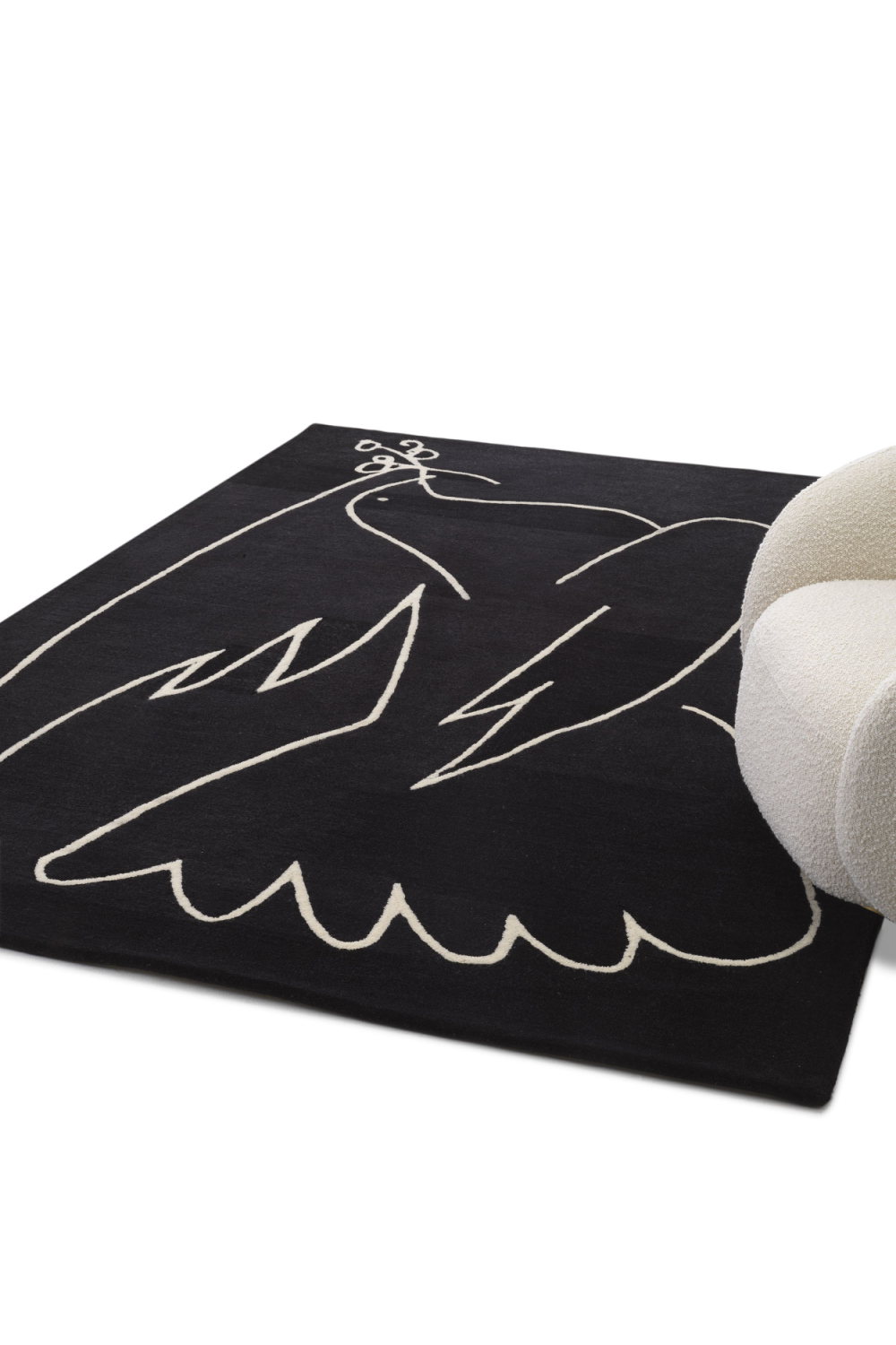 Black Wool Carpet 10' x 13' Piccione | Eichholtz Miami