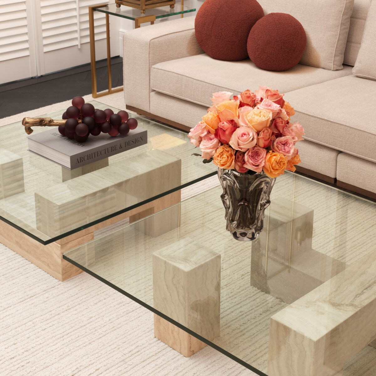Square Glass Coffee Table Ikal | Eichholtz Miami