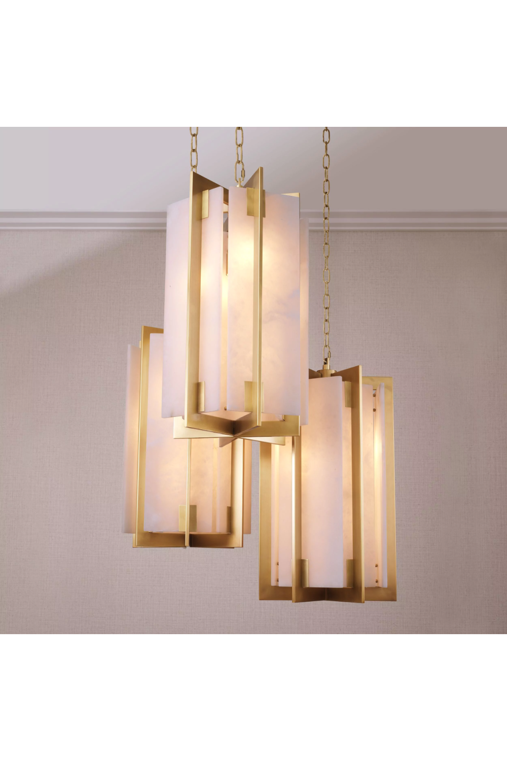 Gold with Alabaster Chandelier Lugano | Eichholtz Miami