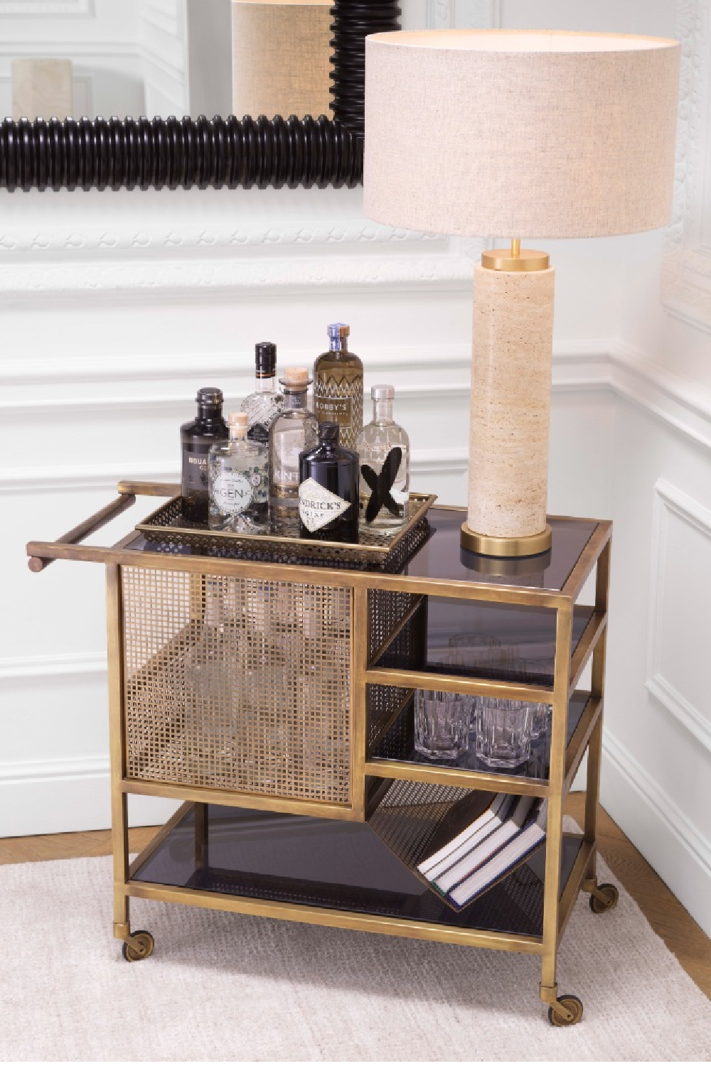 Vintage Brass Trolley Sterling | Eichholtz Miami