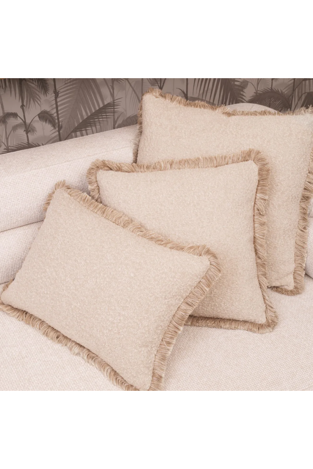 Cream Bouclé Throw Pillow Nami | Eichholtz Miami