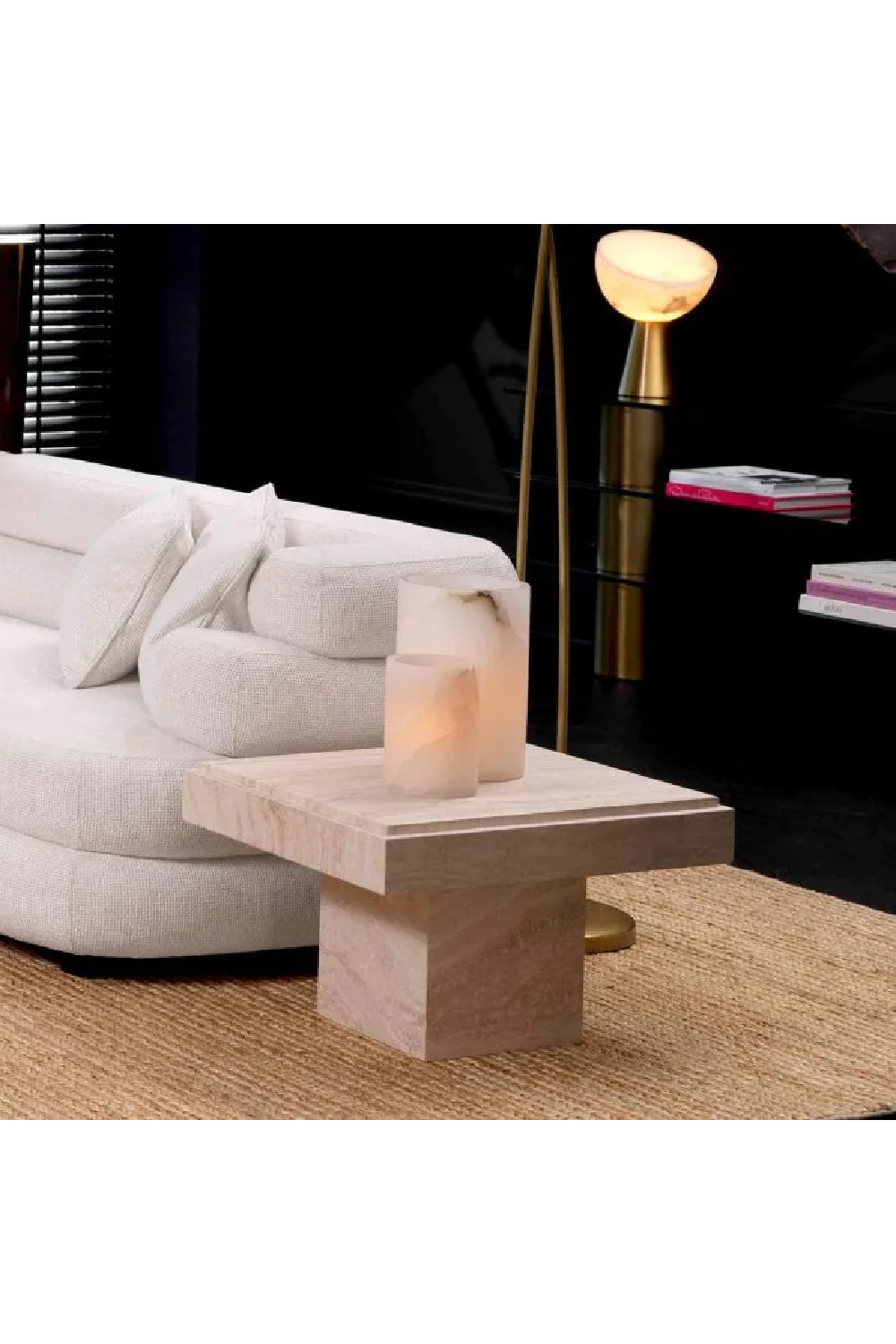 Travertine Side Table Sartoria | Eichholtz Miami