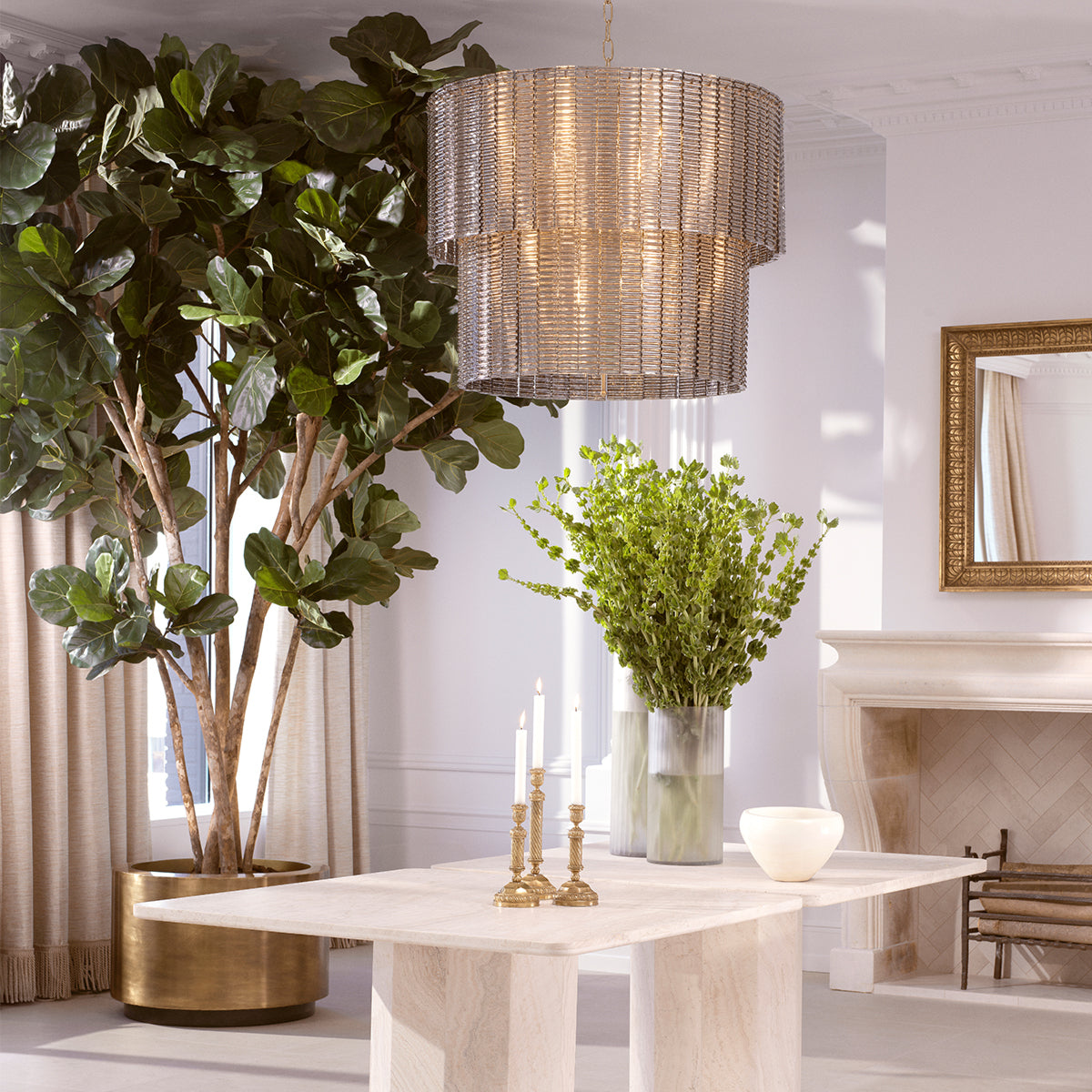 Vintage Brass Round Planter Jasper | Eichholtz Miami