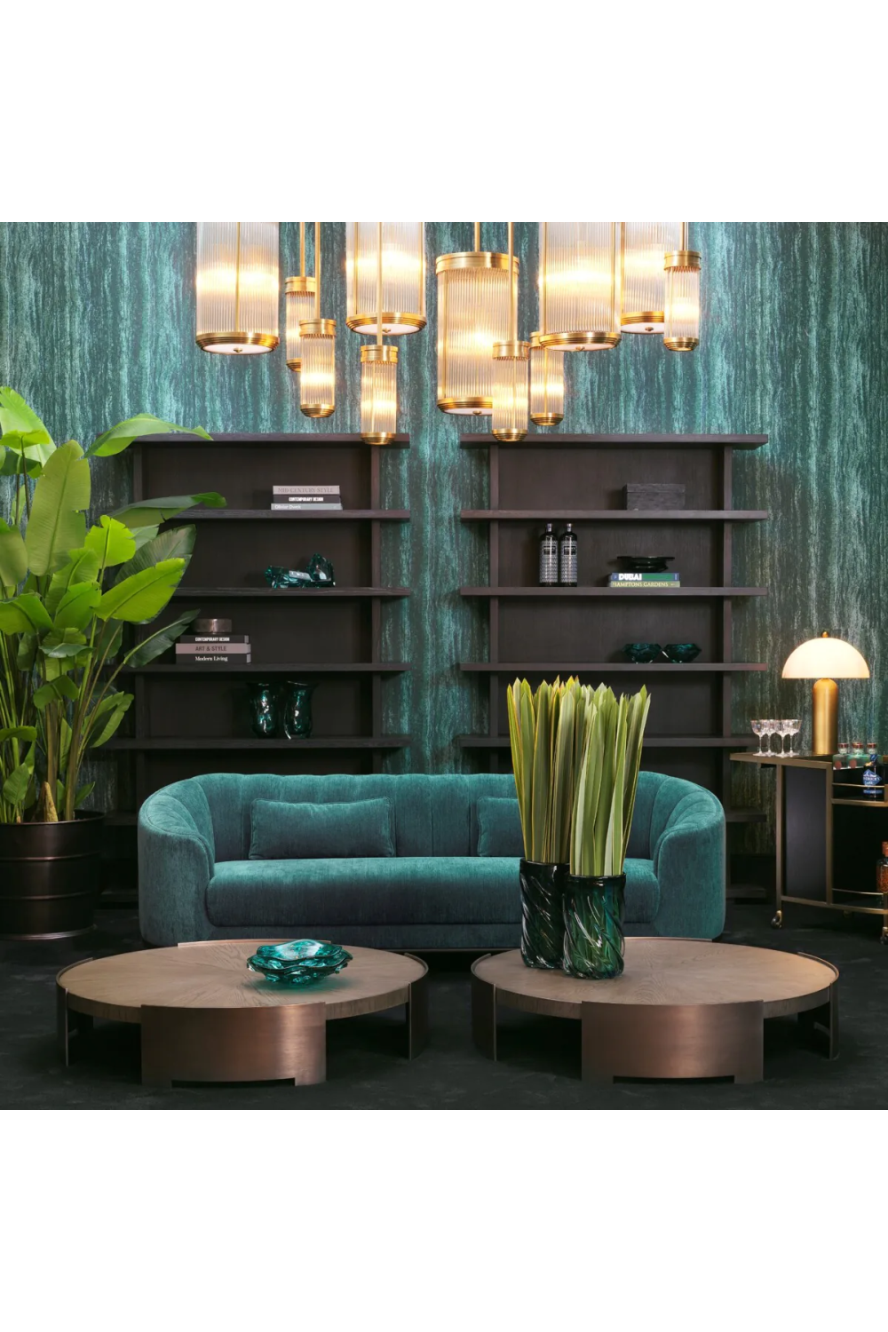 Cylindrical Glass Pendant Lamp Rousseau | Eichholtz Miami