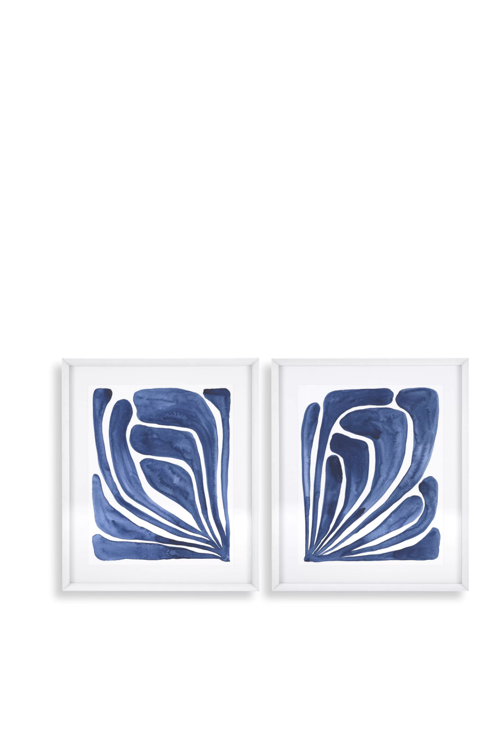 Art Prints Set (2) Blue Stylized Leaf | Eichholtz Miami
