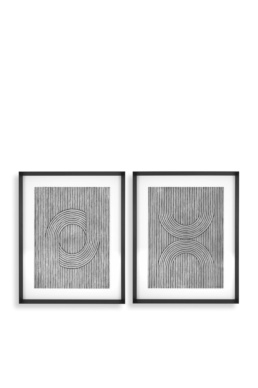 Monochrome Lines Art Prints (2) Cedar Grooves | Eichholtz Miami