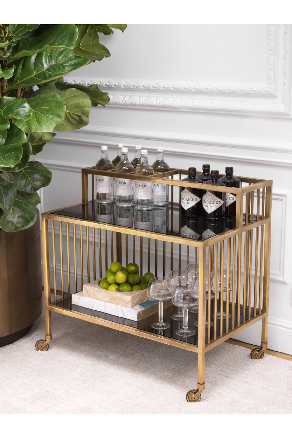 Contemporary Brass Trolley Rutherford | Eichholtz Miami