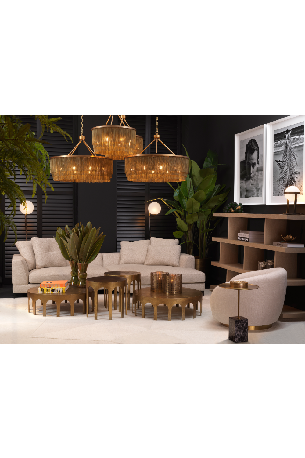 Vintage Brass Coffee Table Gardini | Eichholtz Miami