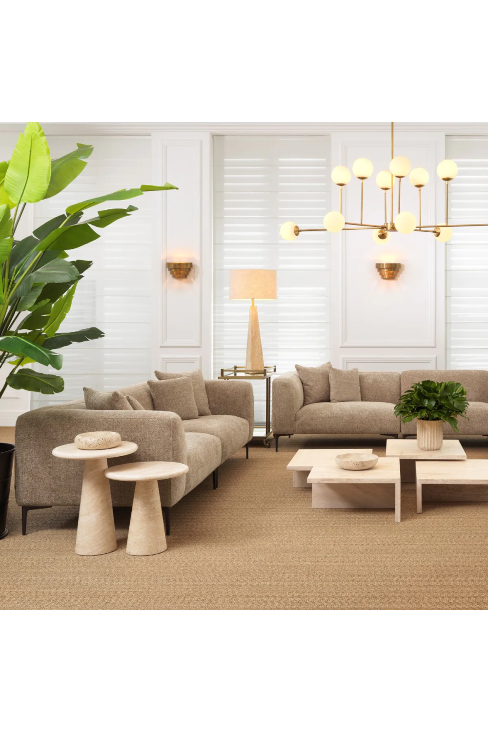 Travertine Table Lamp Benson | Eichholtz Miami