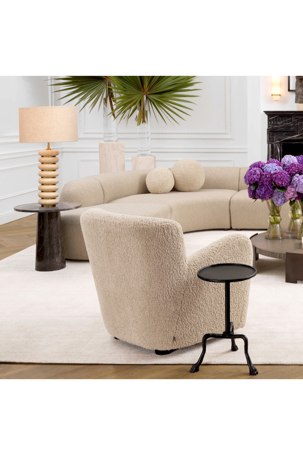 Sculptural Travertine Table Lamp Baron | Eichholtz Miami