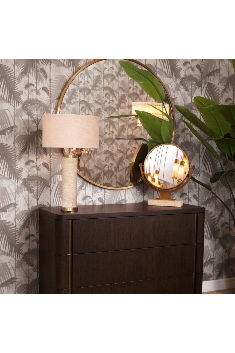 Round Gold Mirror Briançon | Eichholtz Miami