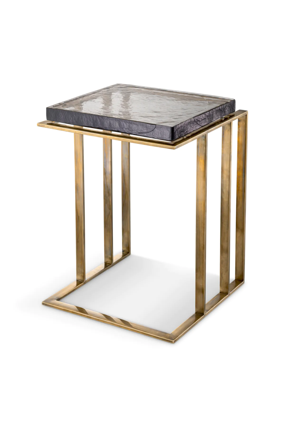 Brass Square Side Table Crescent | Eichholtz Miami