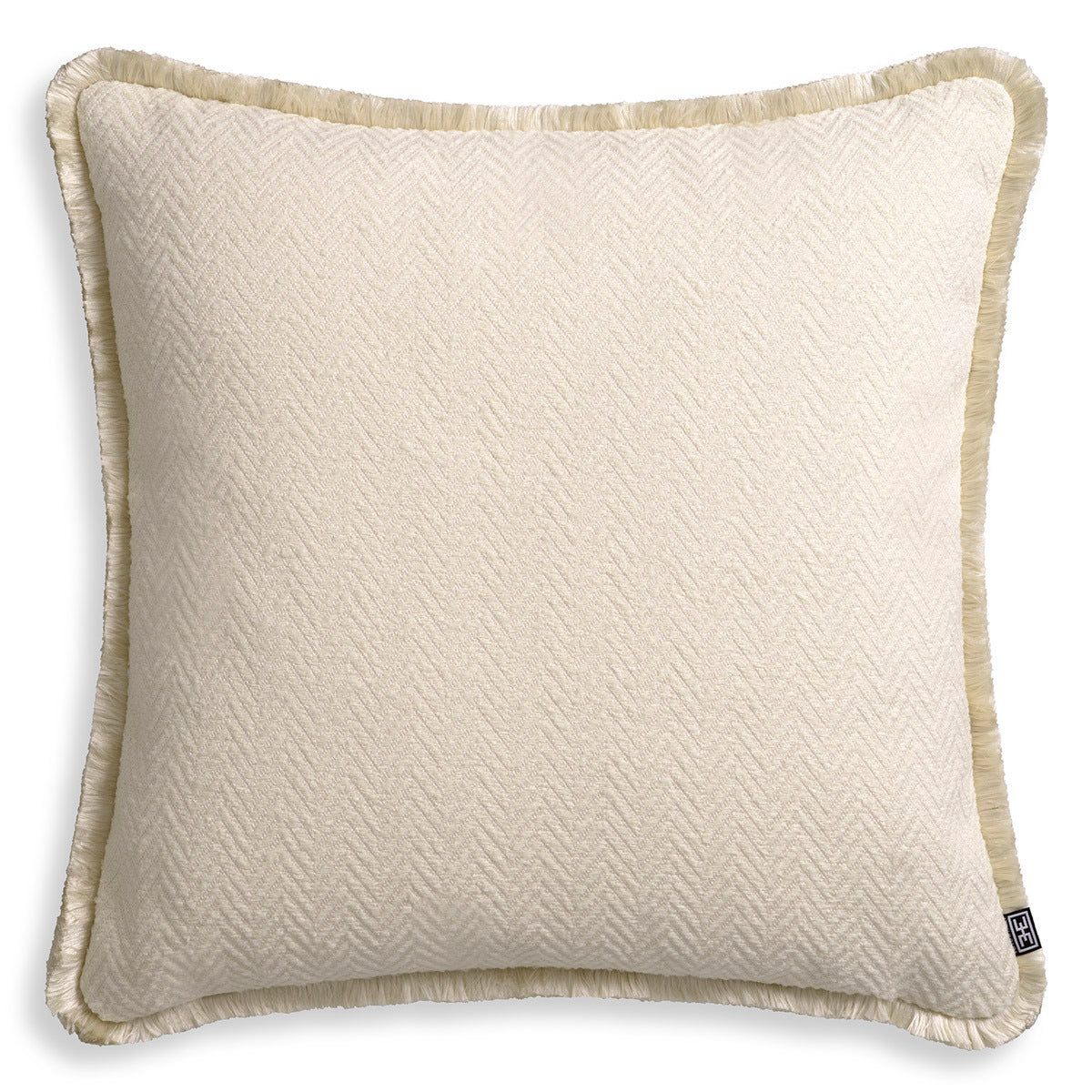 Herringbone Pattern Fringed Cushion L Kauai | Eichholtz Miami