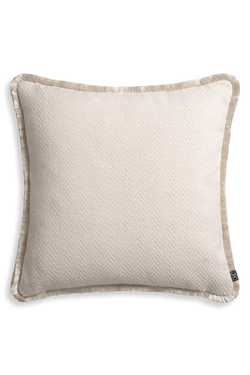 Herringbone Pattern Fringed Cushion L Kauai | Eichholtz Miami