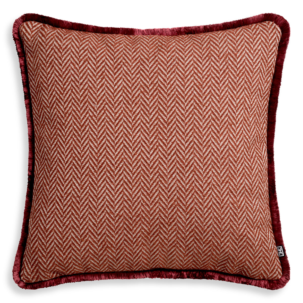 Herringbone Pattern Fringed Cushion L Kauai | Eichholtz Miami