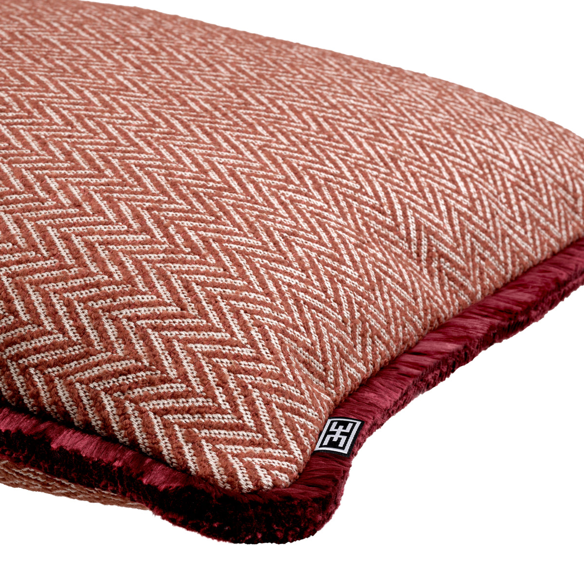 Herringbone Pattern Fringed Cushion L Kauai | Eichholtz Miami