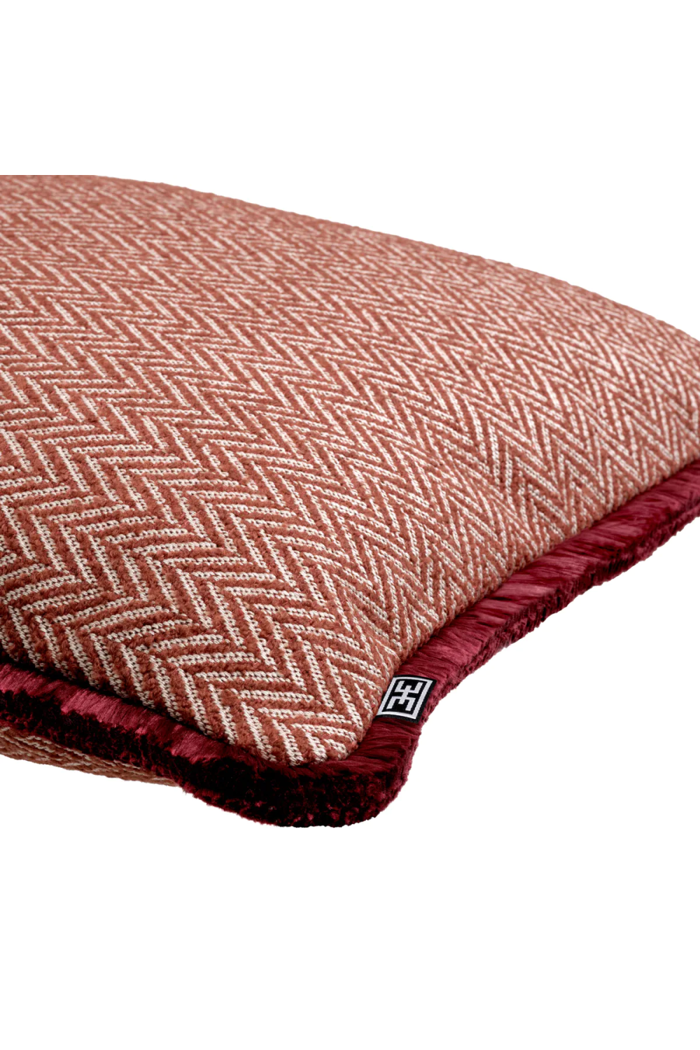 Herringbone Pattern Fringed Cushion L Kauai | Eichholtz Miami
