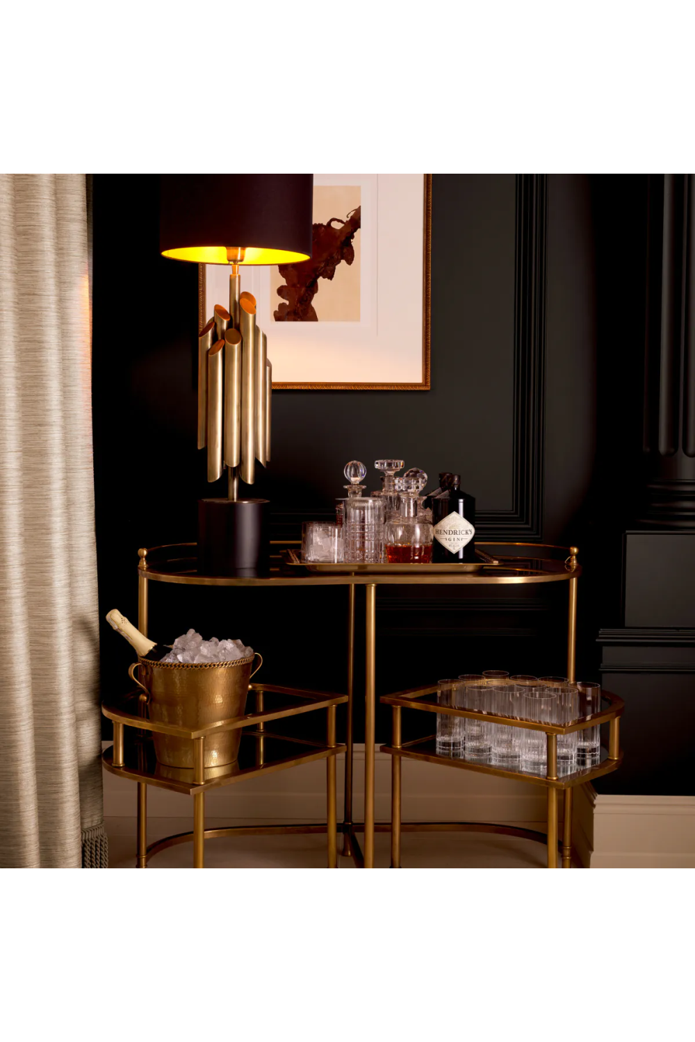 Vintage Brass Trolley Lavalle | Eichholtz Miami