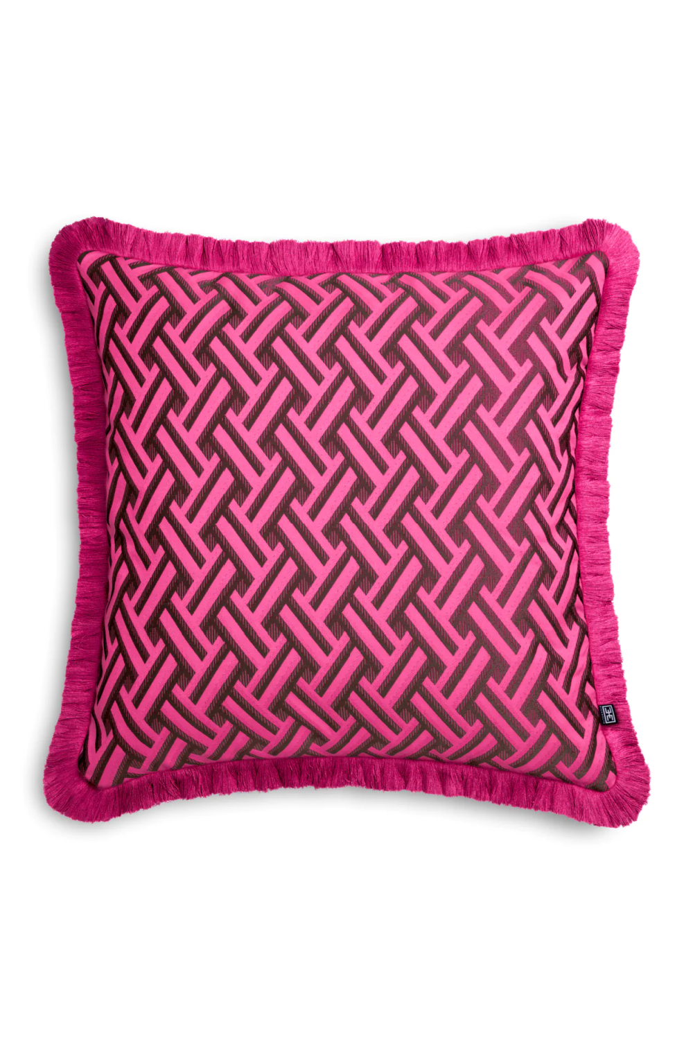Dark Pink Fringed Cushion Doris | Eichholtz Miami