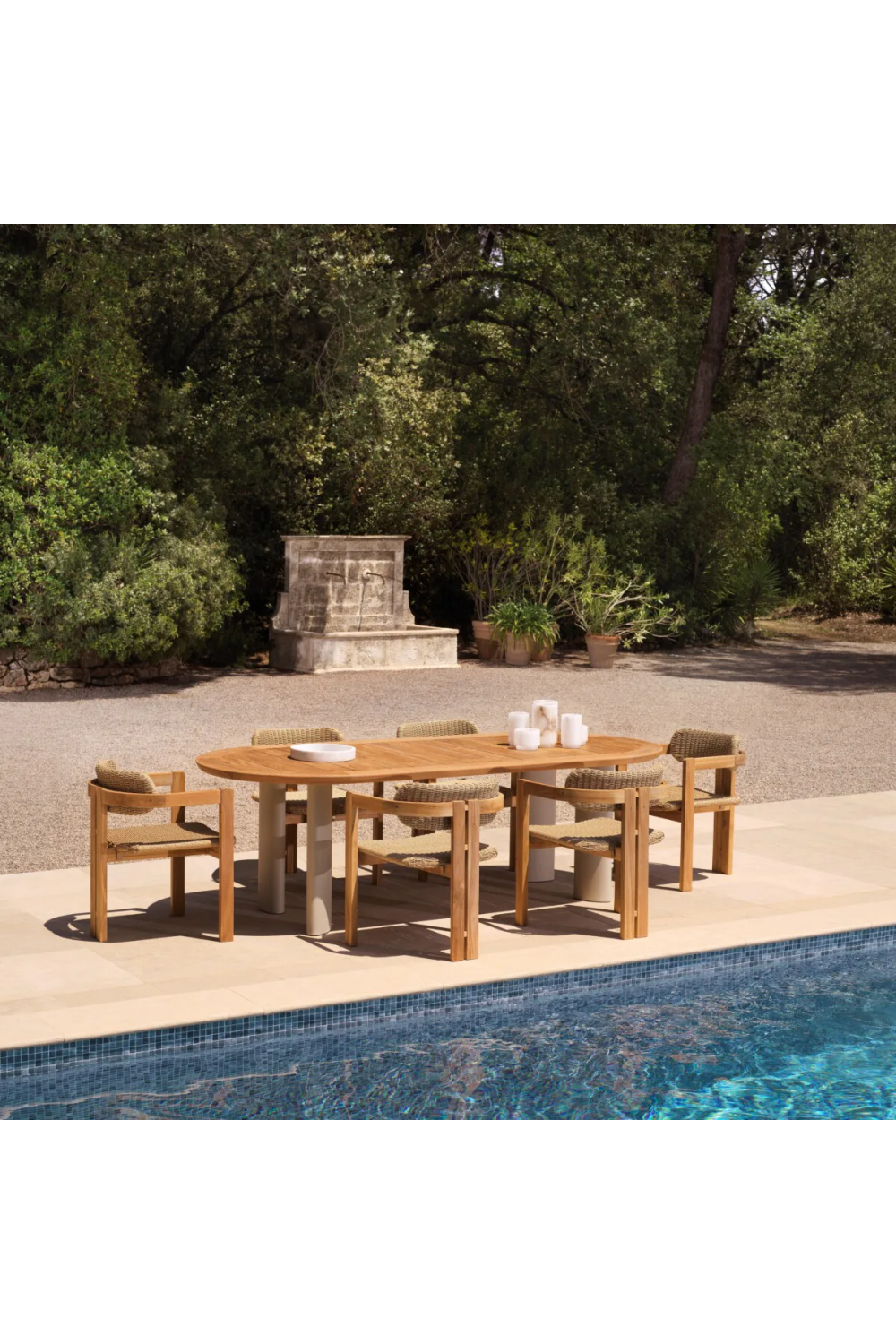 Oval Outdoor Dining Table Mogador | Eichholtz Miami