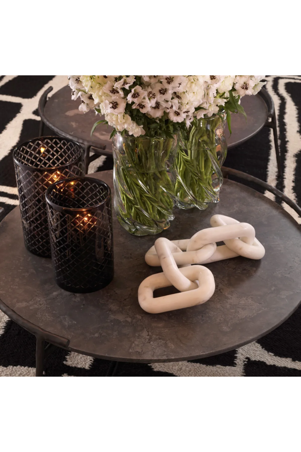 Diamond Patterned Cylindrical Hurricane Gable | Eichholtz Miami