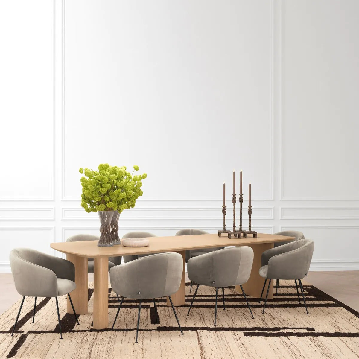 Wooden Minimalist Dining Table L Bergman | Eichholtz Miami