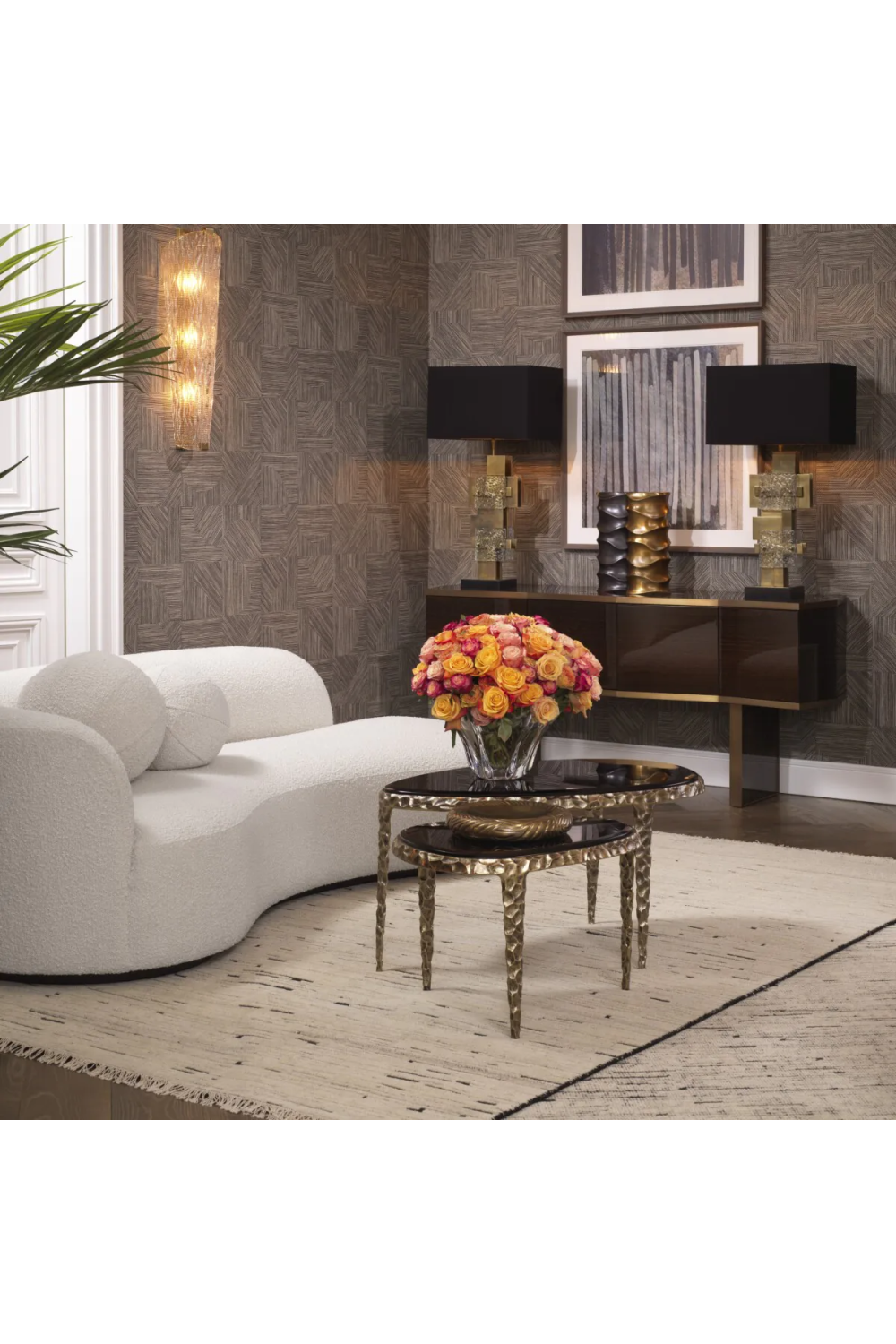 Textured Brass Nesting Side Tables (2) Livana | Eichholtz Miami