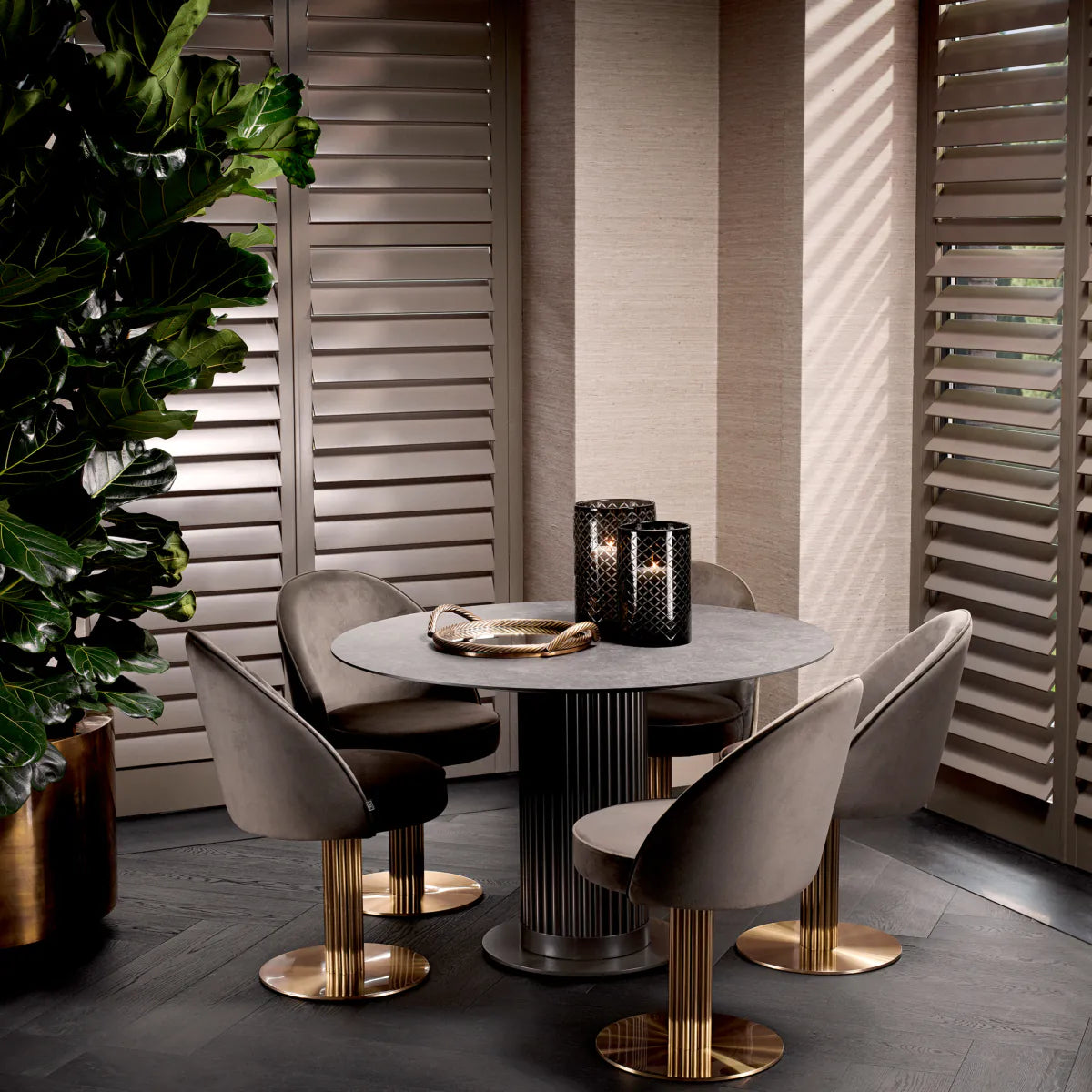 Ceramic Marble Dining Table Volterra | Eichholtz Miami