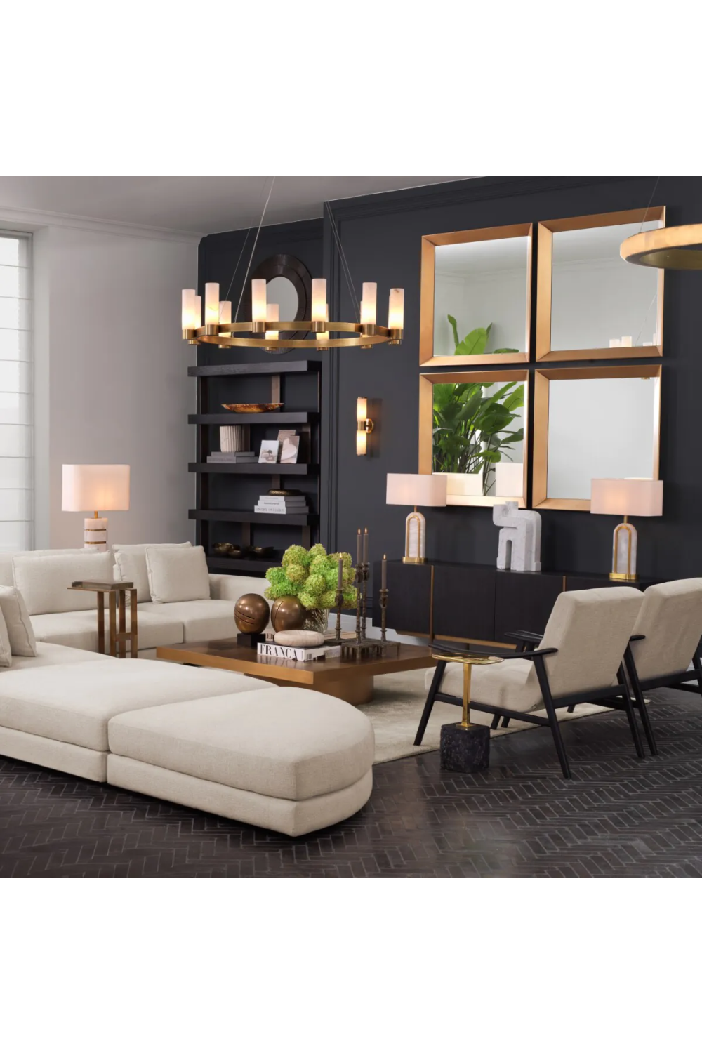 Gold Modern Side Table Kayan | Eichholtz Miami