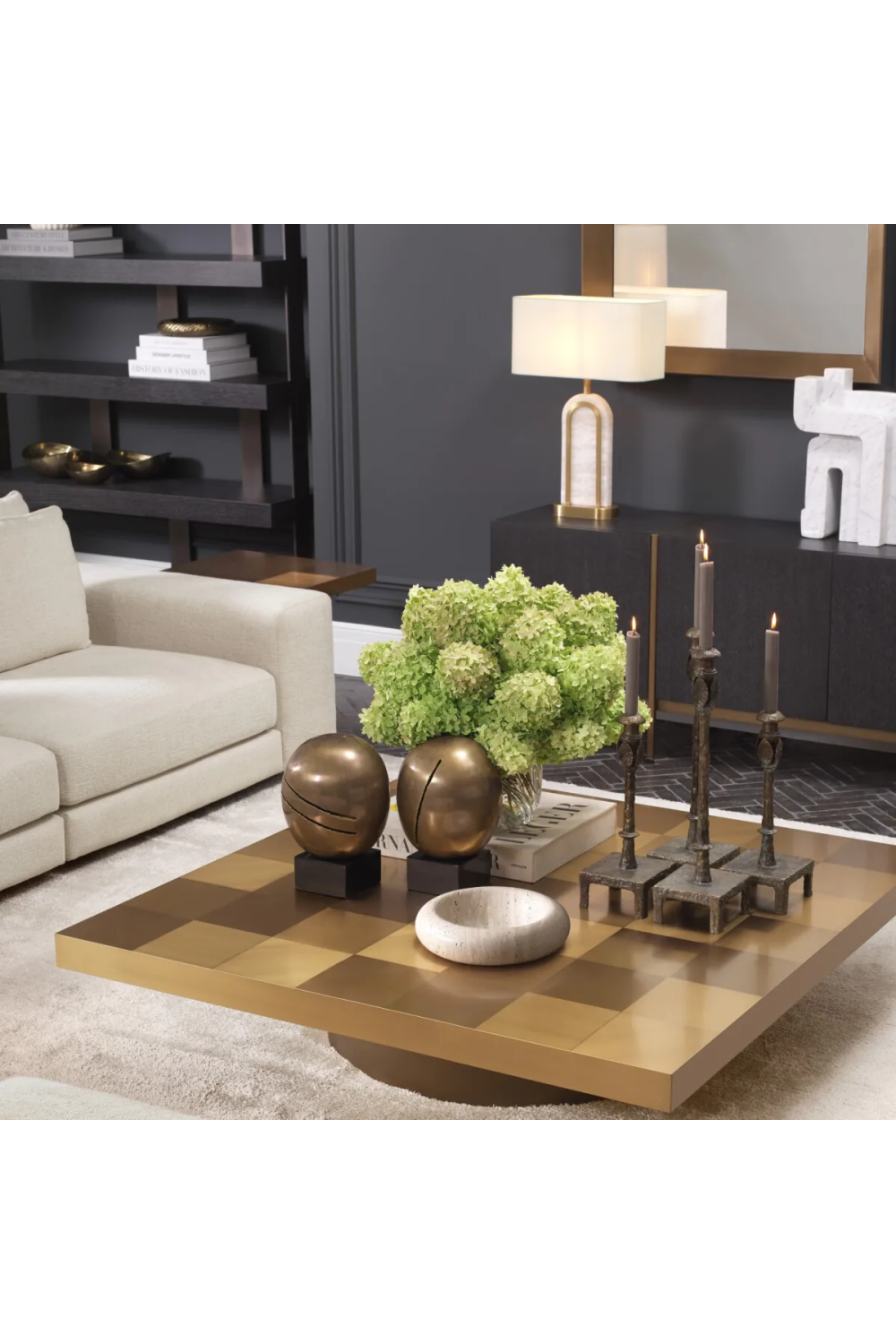 Square Gold Side Table Laporte | Eichholtz Miami