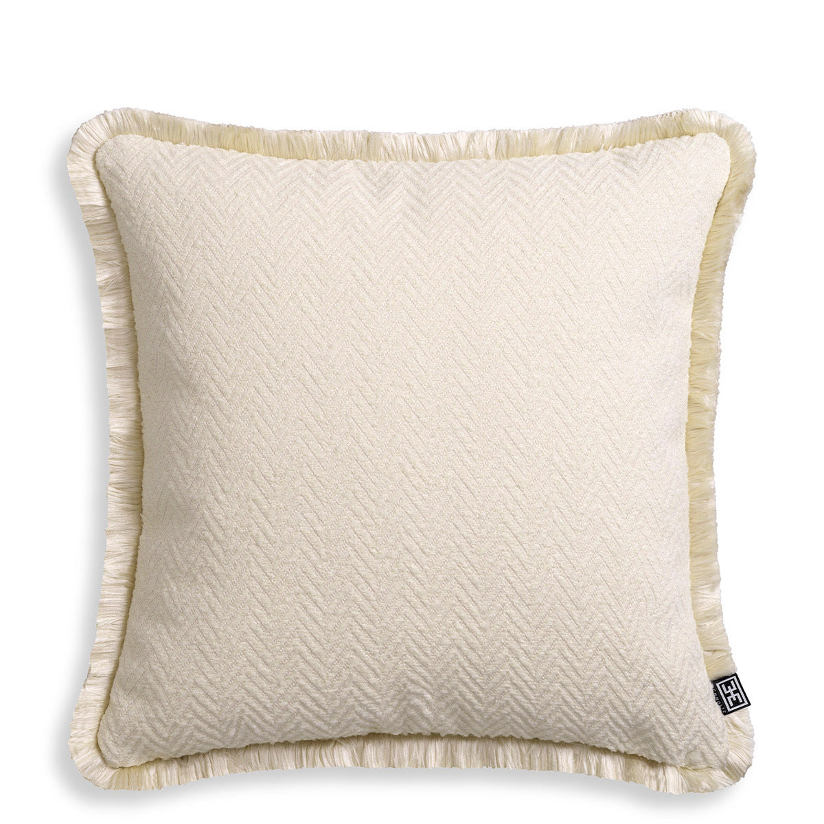 Herringbone Pattern Fringed Cushion S Kauai | Eichholtz Miami