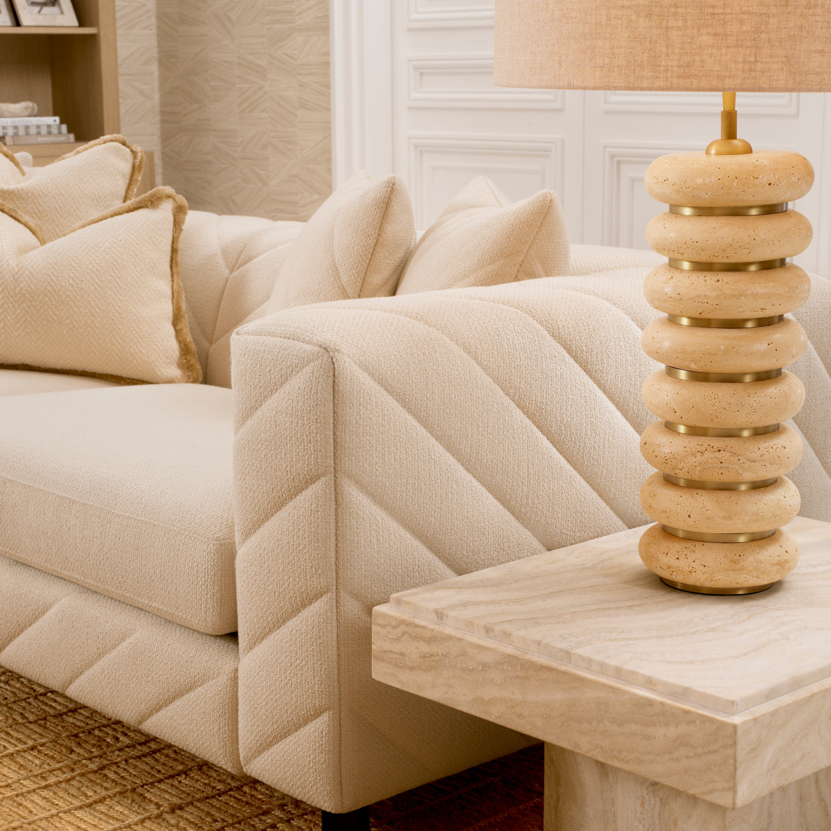 Herringbone Pattern Fringed Cushion S Kauai | Eichholtz Miami