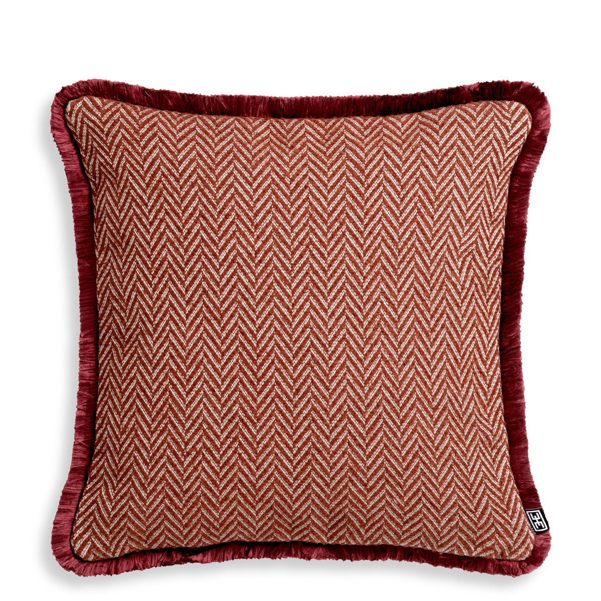 Herringbone Pattern Fringed Cushion S Kauai | Eichholtz Miami