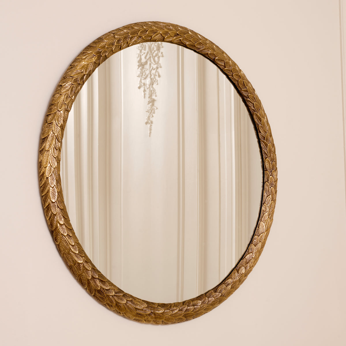 Leaves Patterned Oval Mirror Soave | Eichholtz Miami