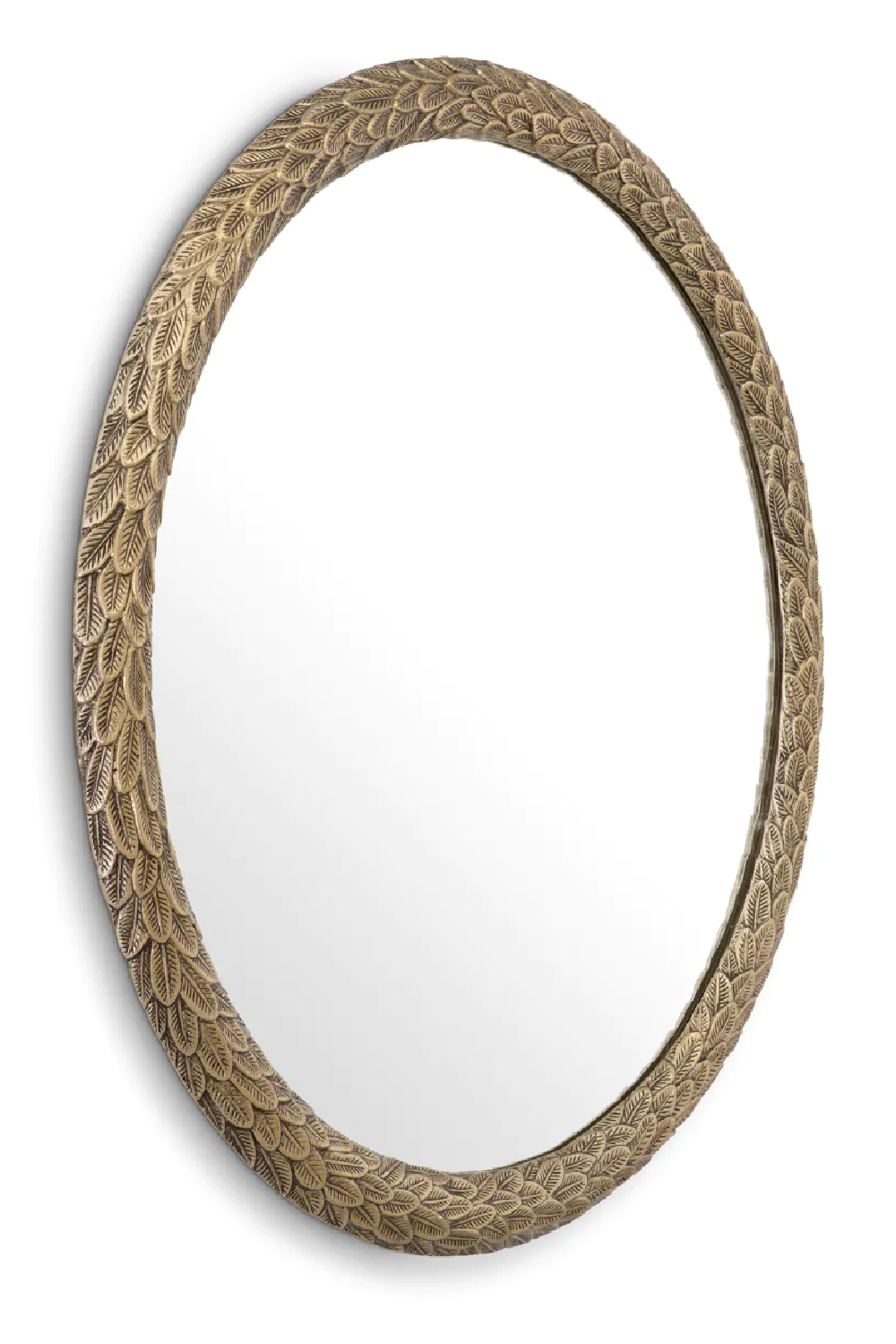 Leaves Patterned Oval Mirror Soave | Eichholtz Miami