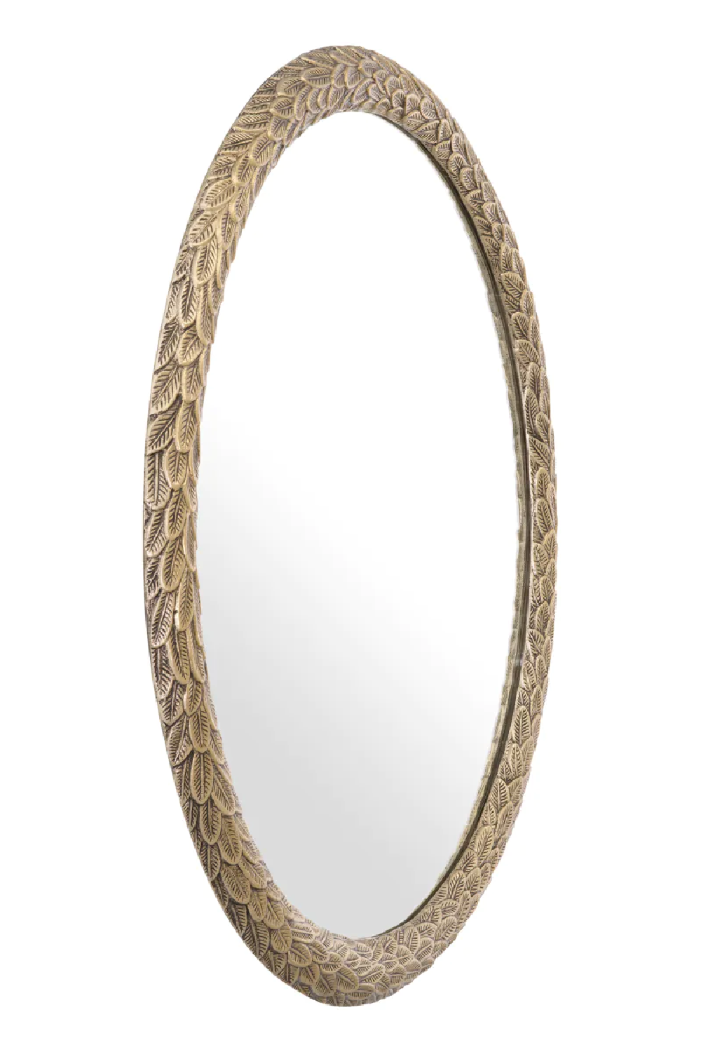 Leaves Patterned Oval Mirror Soave | Eichholtz Miami